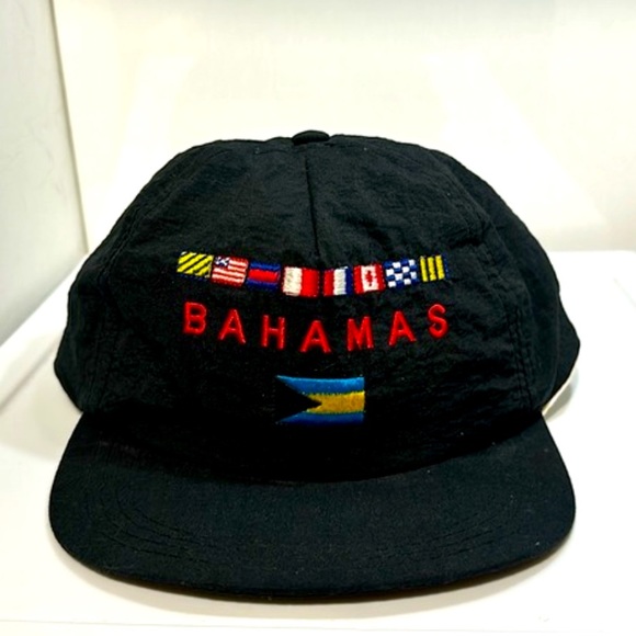 ⚡️Super Vintage⚡️| Windbreaker Type Snapback Frm Bahamas | 80’ | Black/white - Picture 1 of 9
